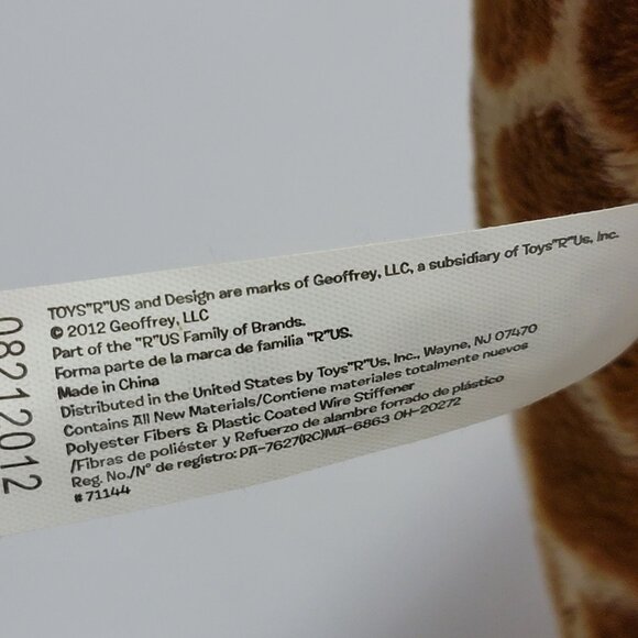 2012 Toysrus 20" Poseable Legs Geoffrey Giraffe Stuffed Animal Plush Toy - Picture 7 of 7